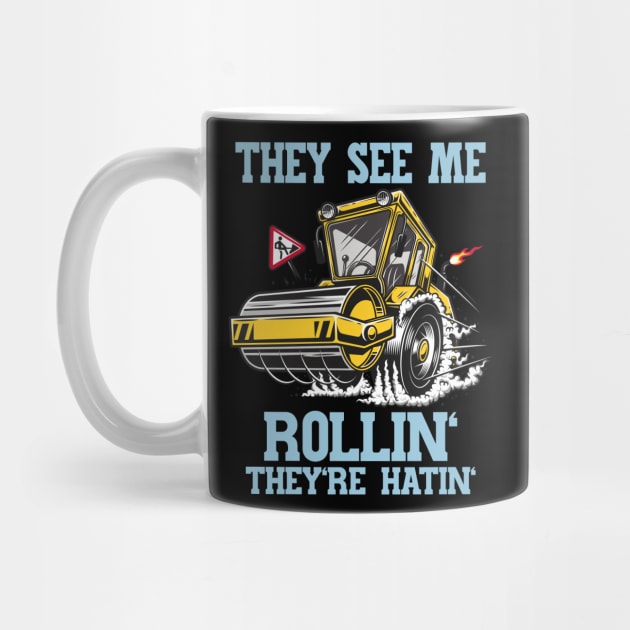 Steamroller Funny Construction Worker by Foxxy Merch